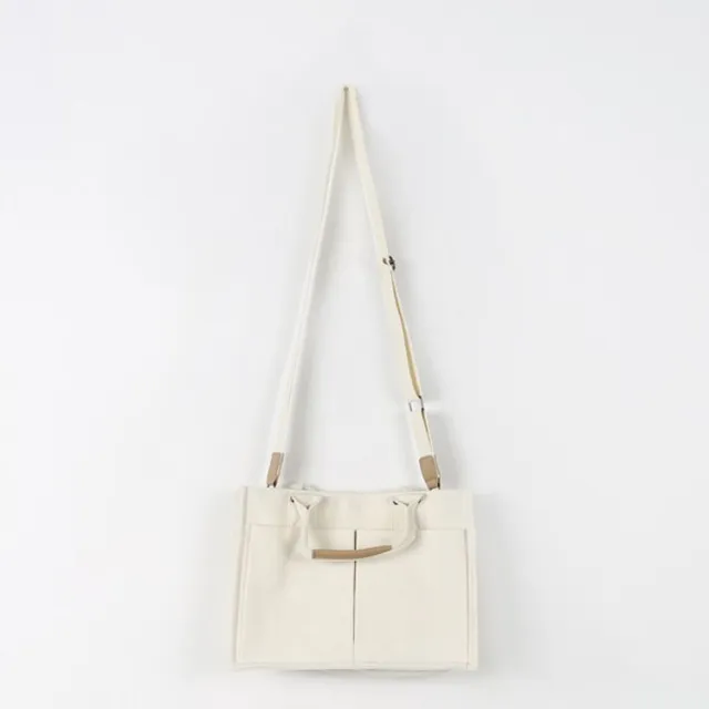 Literary Style Multi pocket Ladies Personalized Shoulder Bag White - Shop at LoveMi