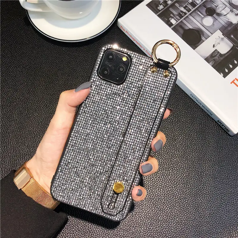 Simple Glitter Wristband Edging Phone Case