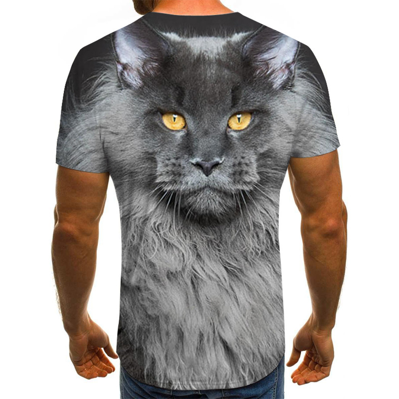 Title 3, Heren T-shirt met 3D digitale print van een kat...