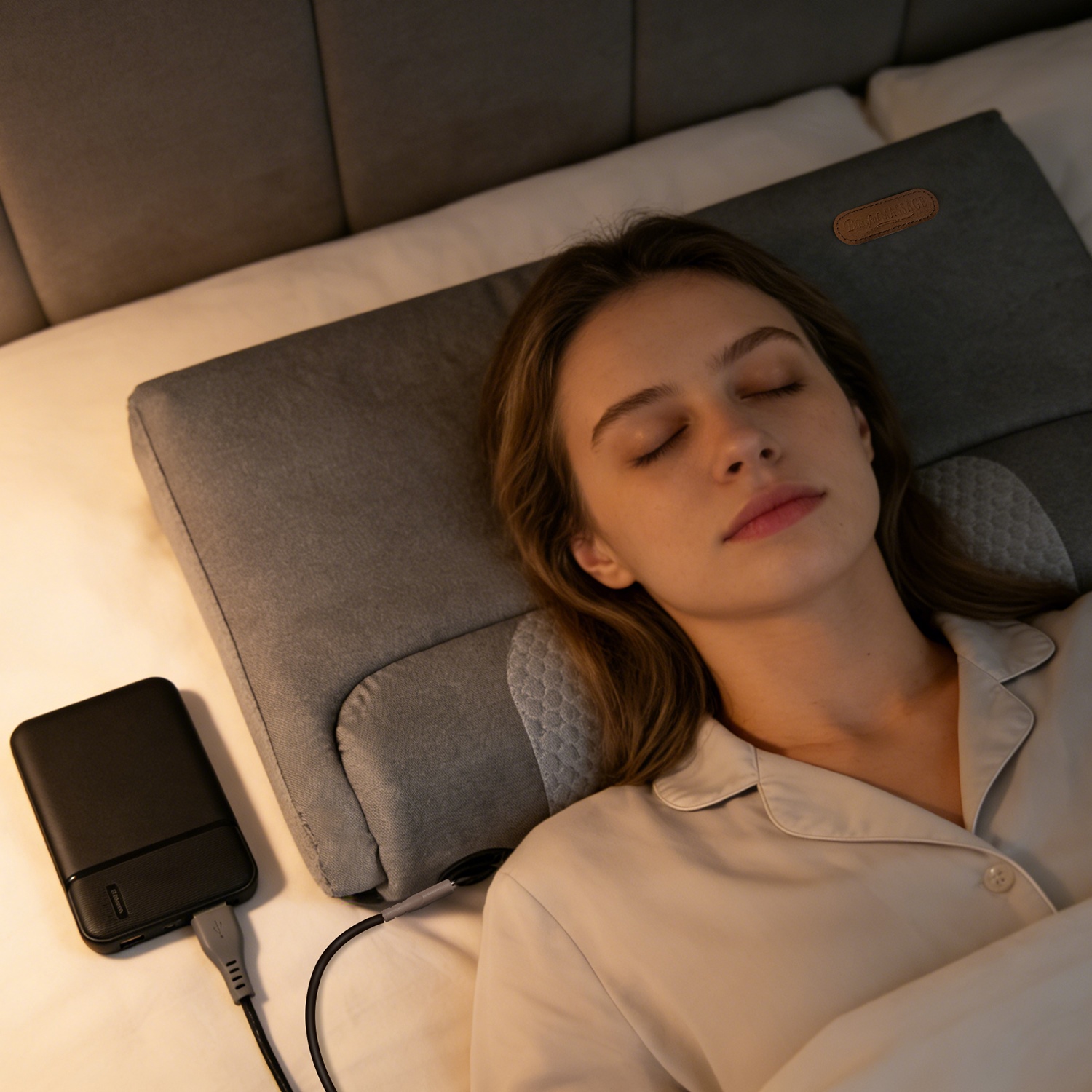 Neck Massager Pillow Ergonomic Massager Memory Foam Pillow With 3-Level Heating 3-Intensity Vibration 30Min Timer For Neck Back Shoulder Pain Relief