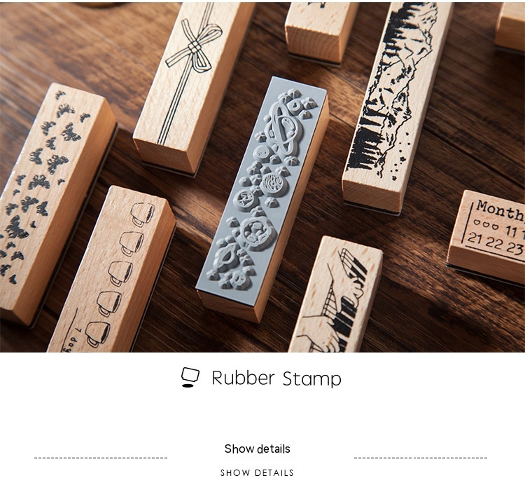 Title 4, Moon Planet Decoration Rubber Stamp