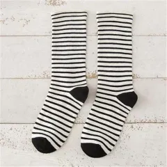 Fashion Japanese Horizontal Striped Women's Socks - Black - View 1