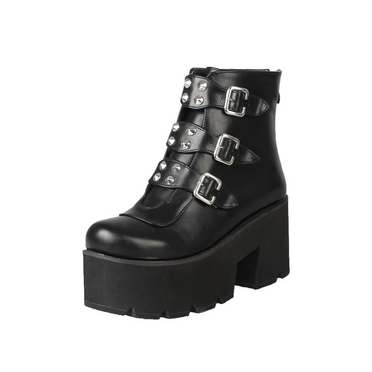 Title 5, winter new pu European style rivet leather