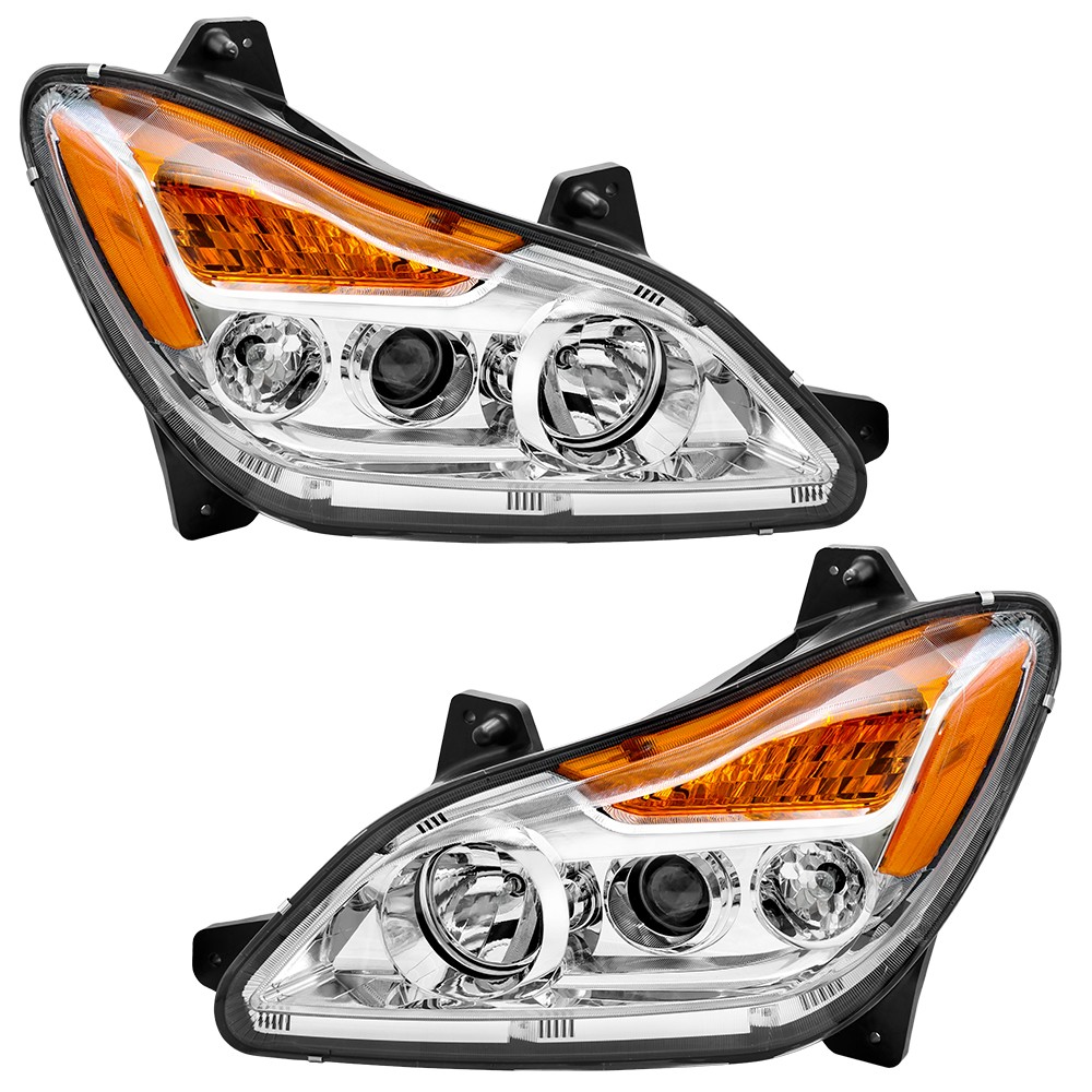 Headlights Compatible With 2022-2024 Kenworth T680 Chrome — foto 6