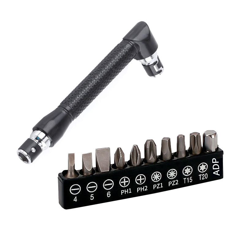 L-shaped Right-angle Wrench Manual Screwdriver With Bit