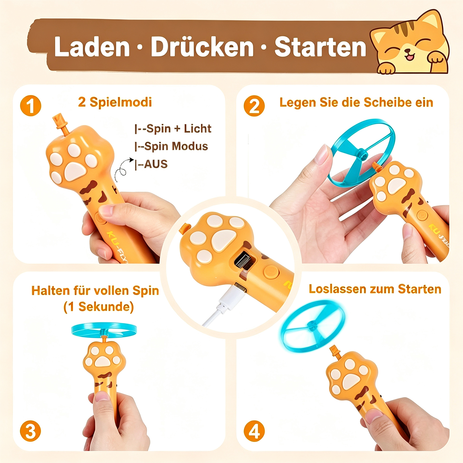 Cat disc launcher