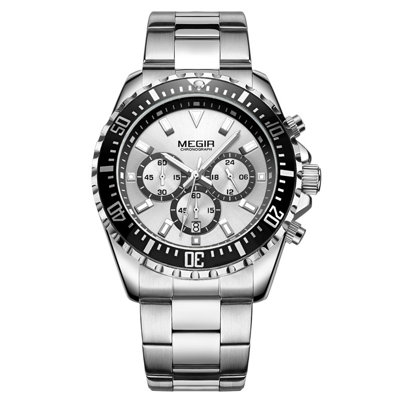 Men's Multifunctional Chronograph Solid Steel Band Watch - Image 3