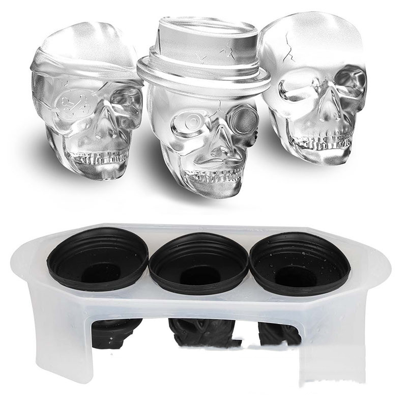 Halloween Silicone Skull Shape Ice Tray (Without LOGOOPP