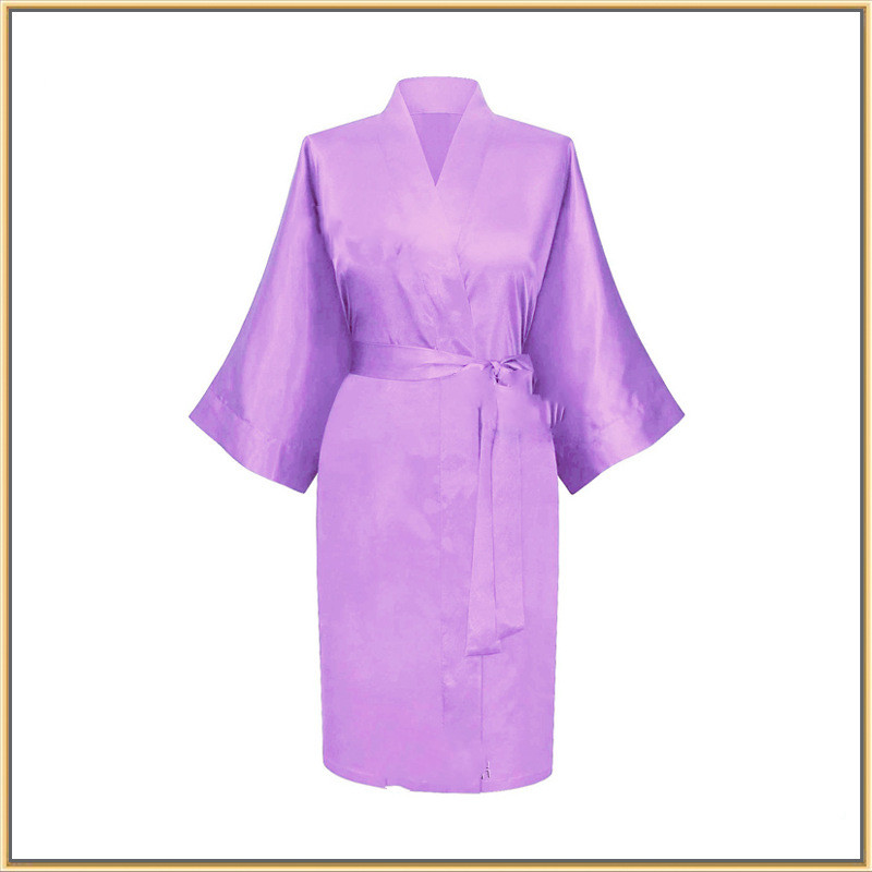 Title 5, Elastic Imitation Silk Pajamas Solid Color Fema...