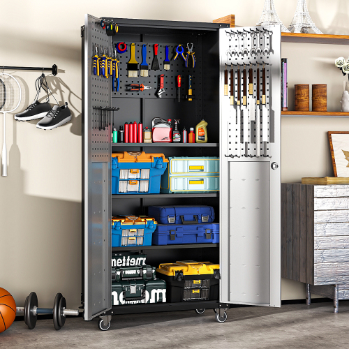 71 Metal Garage Storage Cabinet with Wheels β photo 8