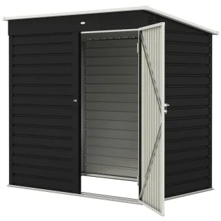 6' X 4' Outdoor Garden Shed, Metal Storage Shed With Lockable Door And Gloves For Backyard Garden Patio, Dark Gray Multiple Packages