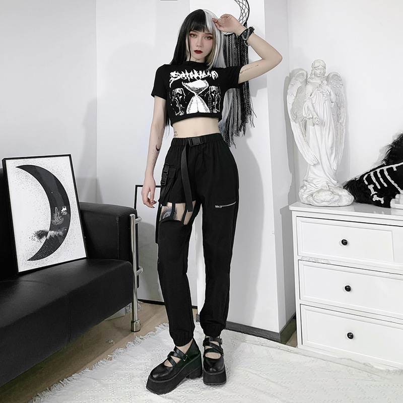 Women's European And America's Cutout Ripped Overalls