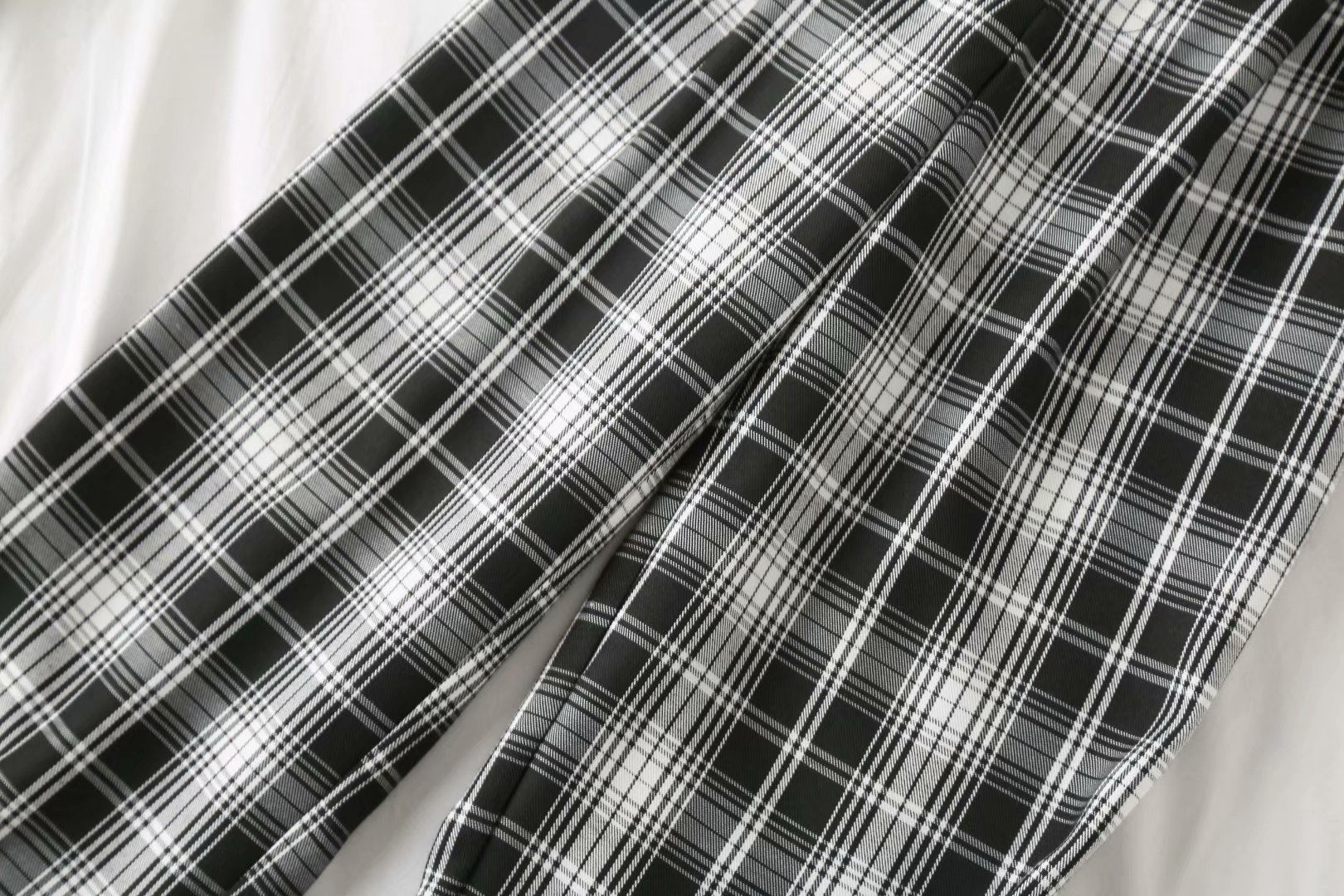 Title 5, Casual Plaid High Waist Wide Leg Pants