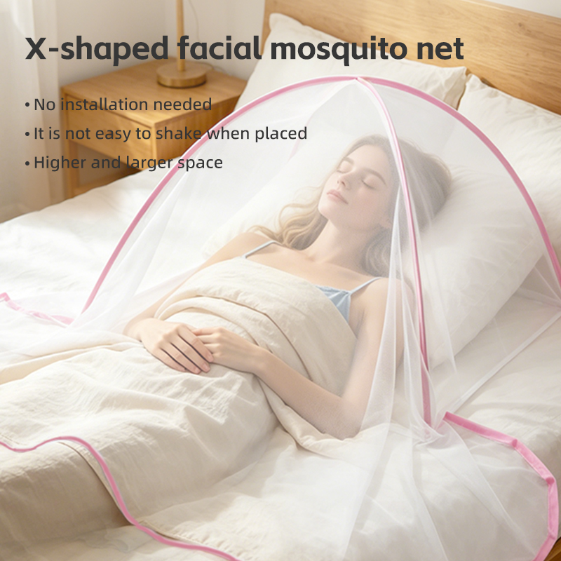 Installation Free Folding Mosquito Net For Home And Student Dormitorie Face-Covering Fine Mesh Mosquito Net