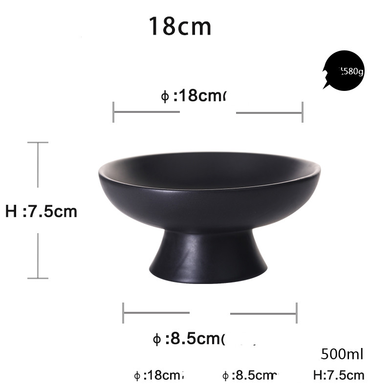 Black high saucer 18cm