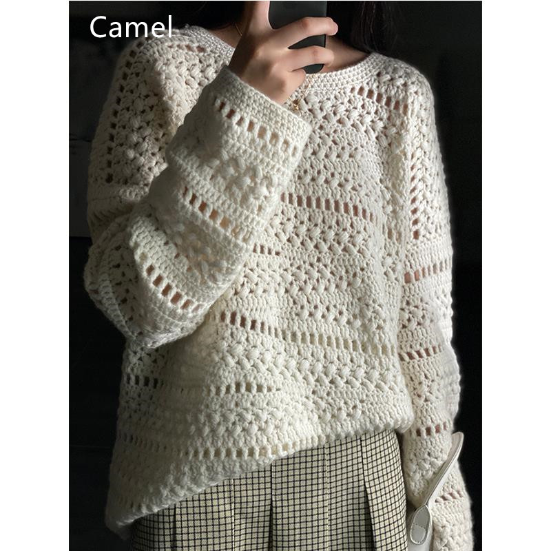 Women's Fashion Crochet Hollow Cashmere Knit Sweater