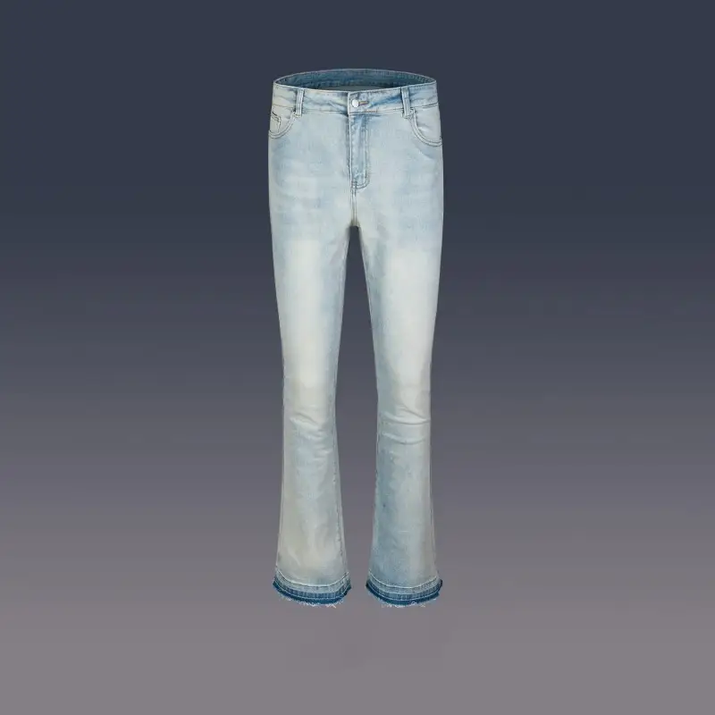 Retro Washed Distressed Trousers Same Style Whiskers