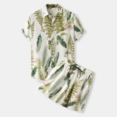 Men's Youth Shorts Casual Print Suit Two Piece - Warehouse Tz010-2Xl - View 1
