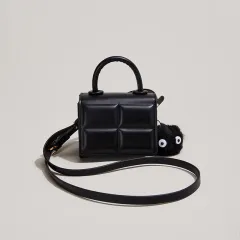 Textured Mini Messenger Bag All-match Portable - Black - View 1