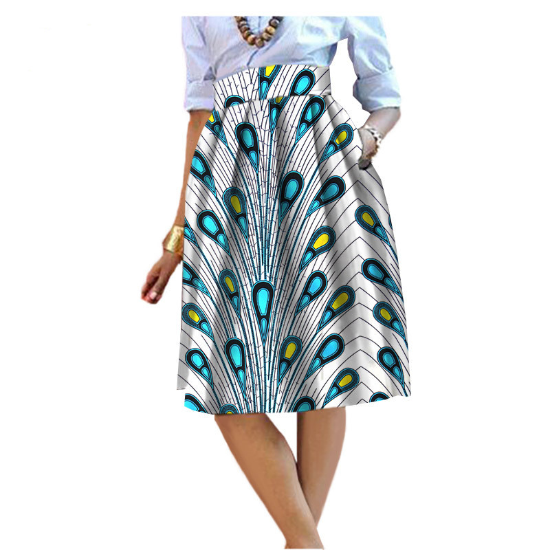 Fashionable Women's African Printed Cotton Skirt