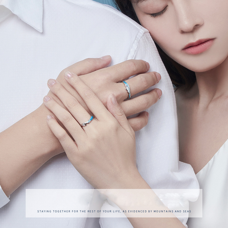 Love Of Mountains And Seas Couple Ring Small High Level Sense