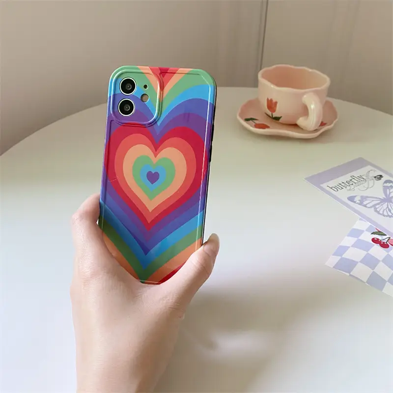 Rainbow Love Soft Rubber Phone Case Cover