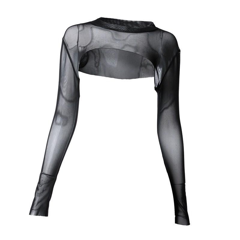 Title 4, Mesh Blouse Long Sleeve T-shirt Women