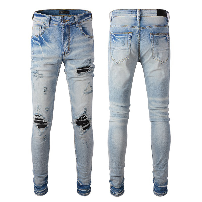 Title 2, Calça jeans skinny slim fit masculina azul clar...