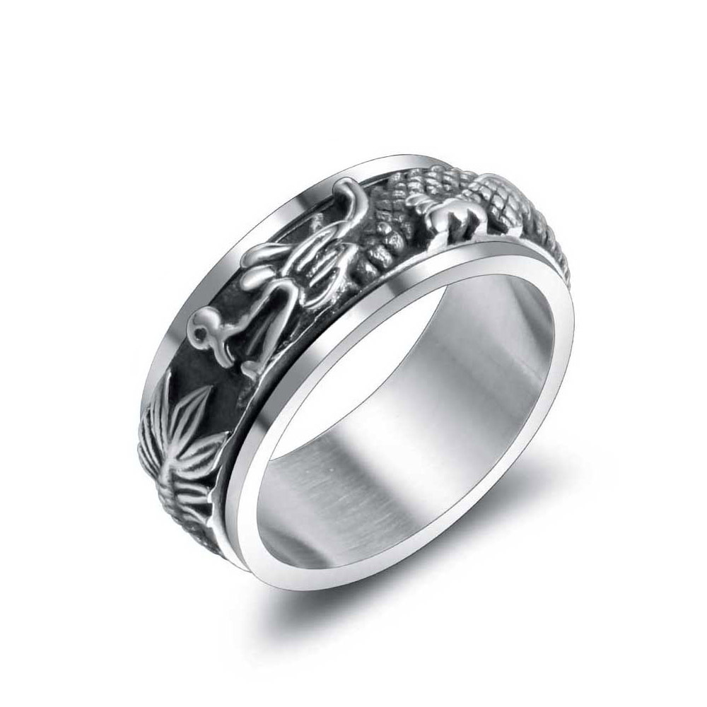 Fashionable Turnable Hip Hop Gold Plated Ring