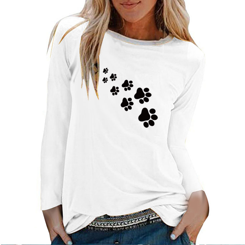 Title 5, Ladies bear paw print long sleeve T-shirt