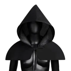 Halloween Hood Cloak Medieval Plague Bird Mask - Black - View 1