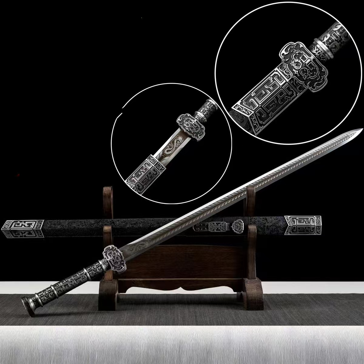 Glorious Return Sword Genuine Real Sword Manganese Steel Forged Han Style Sword Military Service Commemoration Sword Souvenir Unsharpened