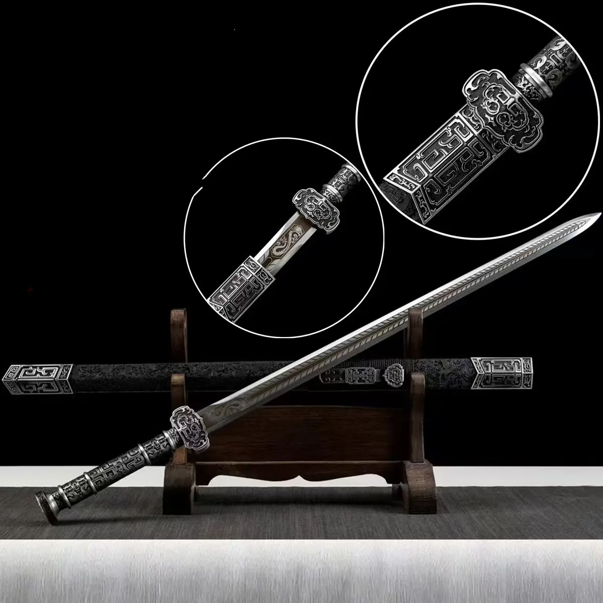 Glorious Return Sword Genuine Real Sword Manganese Steel Forged Han Style Sword Military Service Commemoration Sword Souvenir Unsharpened