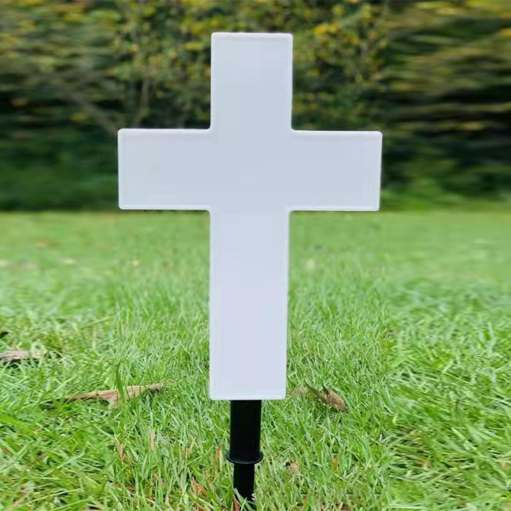 Solar Powered Big Cross Landscape Garden Stake LED Light White Outdoor Lawn Lamp — image 4