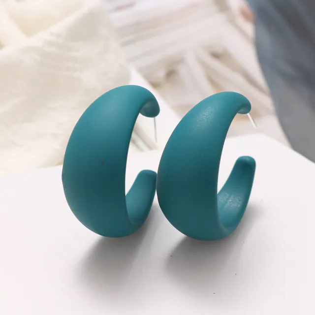 Mulsanne New Lake Blue Resin Earrings Female Earrings G - Shop at LoveMi