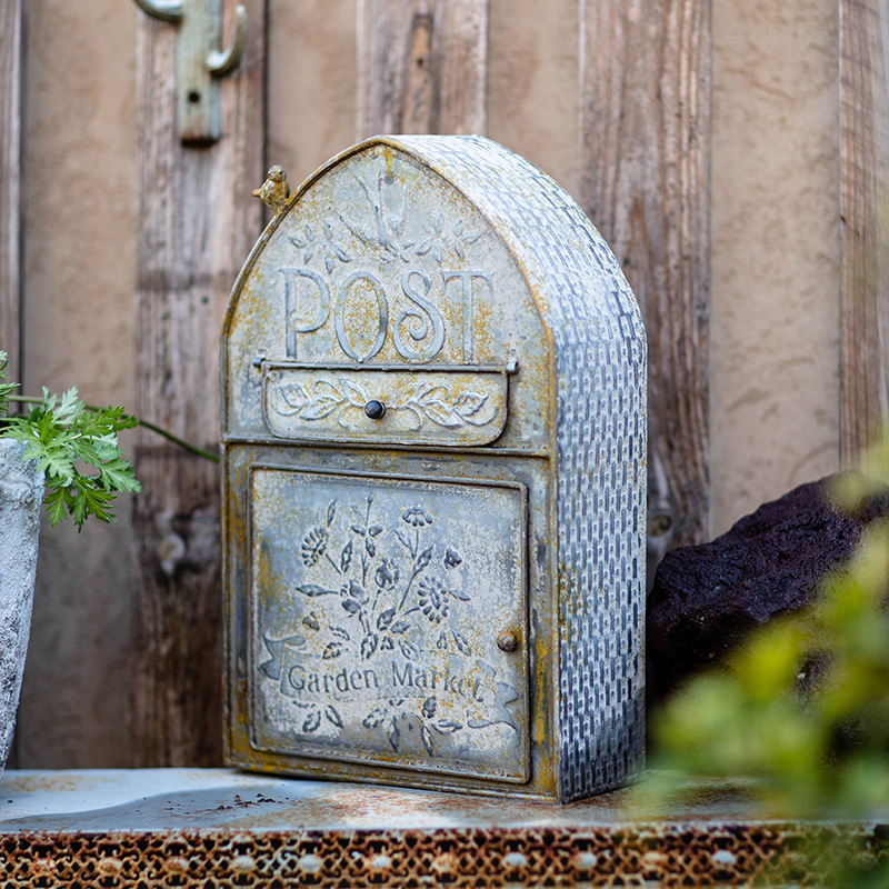 Wrought Iron Wall-mounted Mailbox Inbox Postcard Box Postbox Props Mailbox