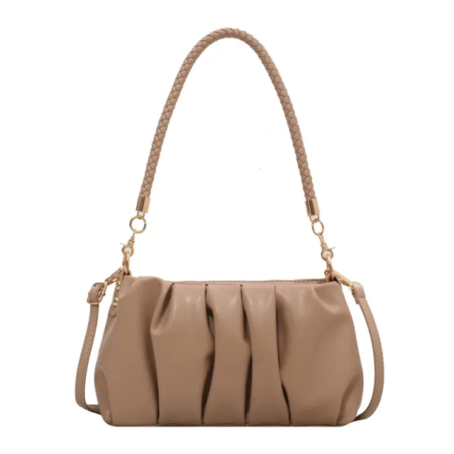 Small Soft PU Leather Underarm Handbags Khaki - Shop at LoveMi