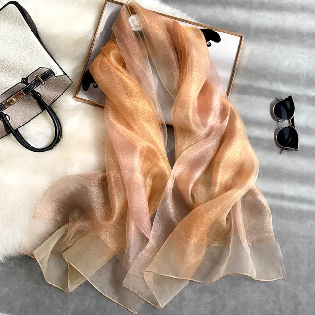 Women's Silk Gradient Warm Versatile Scarf Yellow - Shop at LoveMi