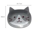 22.7Cm Grey Cat Plate