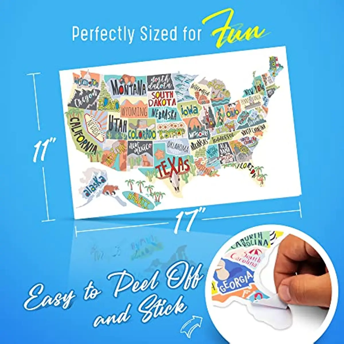 Travel Sticker Set And Map