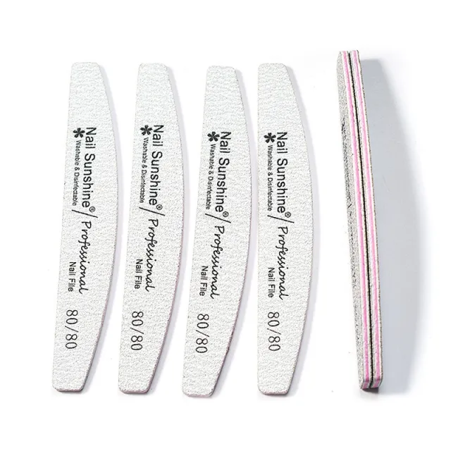 Half moon Shaped Nail File, Gray Nail File, High end Washable Nail File, Non shedding Sanding Nail File Eighty - Shop at LoveMi