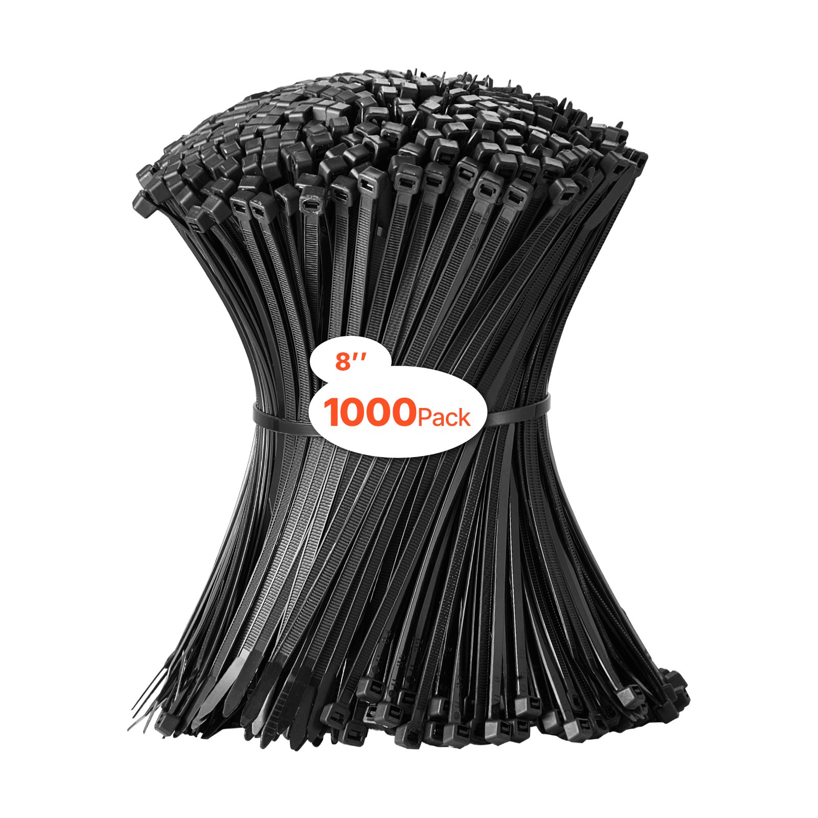 Cable Zip Ties 8-inch Cable Wire Ties & 45LBS High Tensile Strength