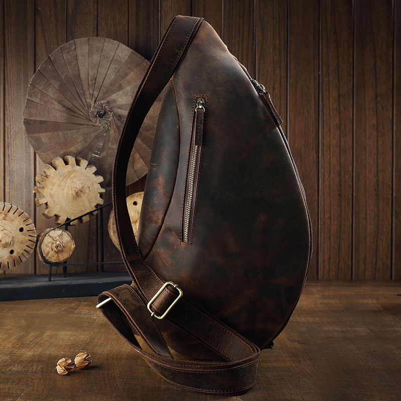 حقيبة رجالية متعددة الاستخدامات بنقشة جلد الحصان المجنون بتصميم كرواسون