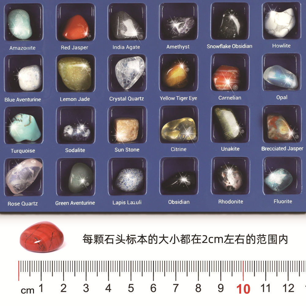 Rock For Kids 36 Pcs Rocks With Learning Guide, Gemstones Crystals Kit Mineral Education Set Geology Science Toys Educational Gifts For Boys Girls Age Above 6 Year Old