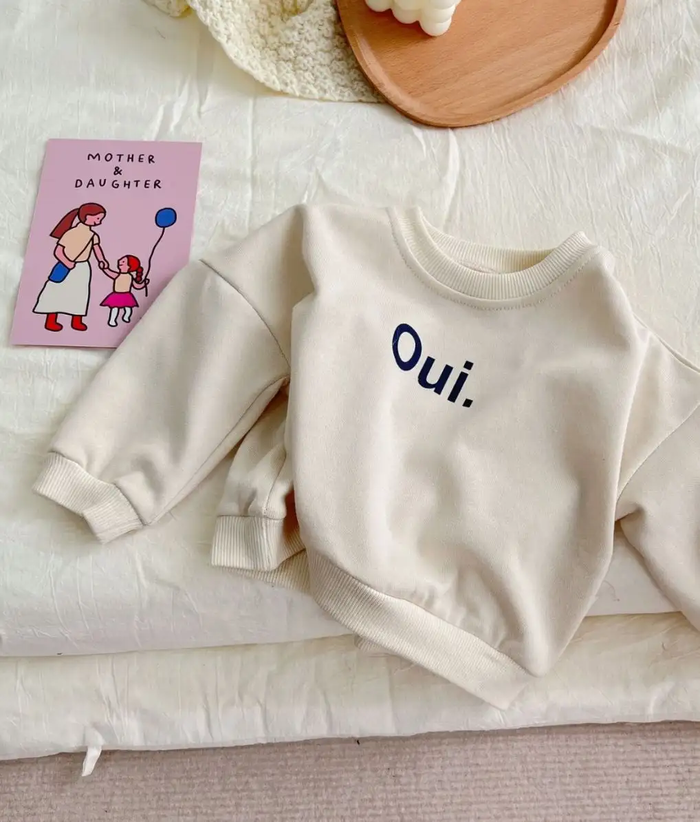 Letter Round Neck Loose Sweater