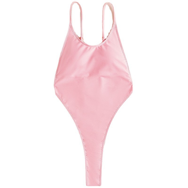 Fashion One-piece Swimsuit Women's Triangle Solid Color - Image 2