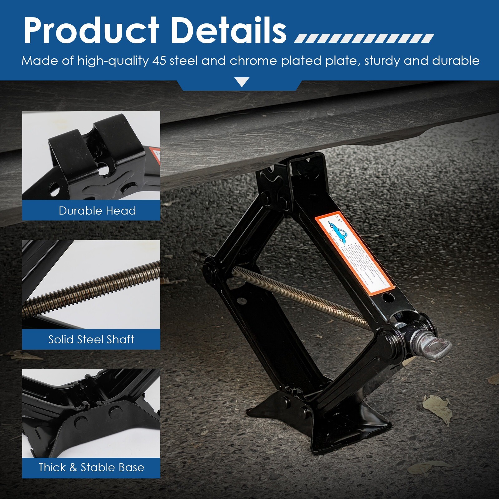 Scissor Jack Set 3 Ton Car Auto Jack Kit With Hand Crank Wrench Lug Wrench UK