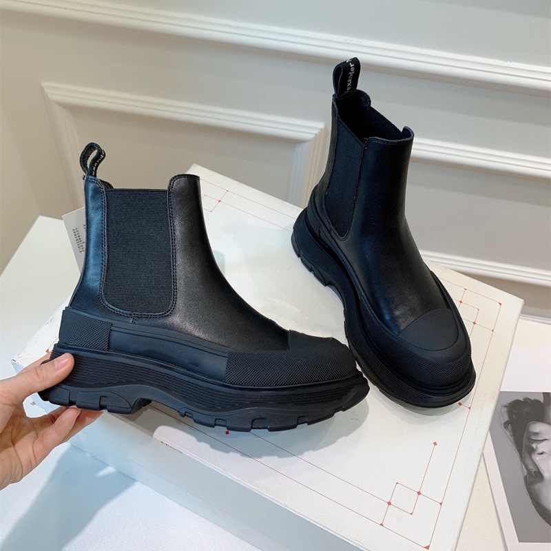 All-match Leather High-top Casual Shoes Women's Trend