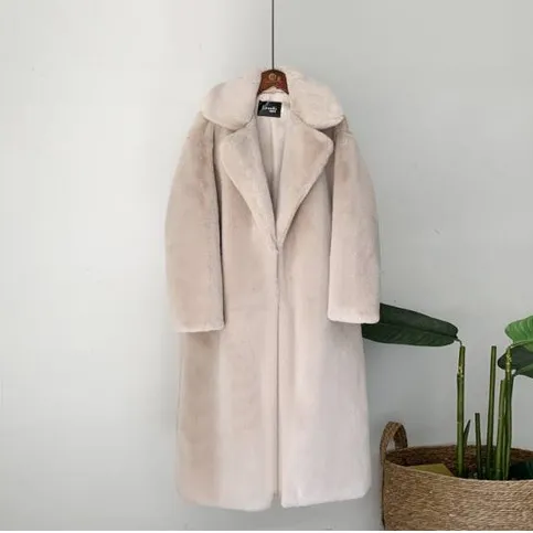 Fashion New Velvet Fur Long Coat Women Apricot - Shop at LoveMi