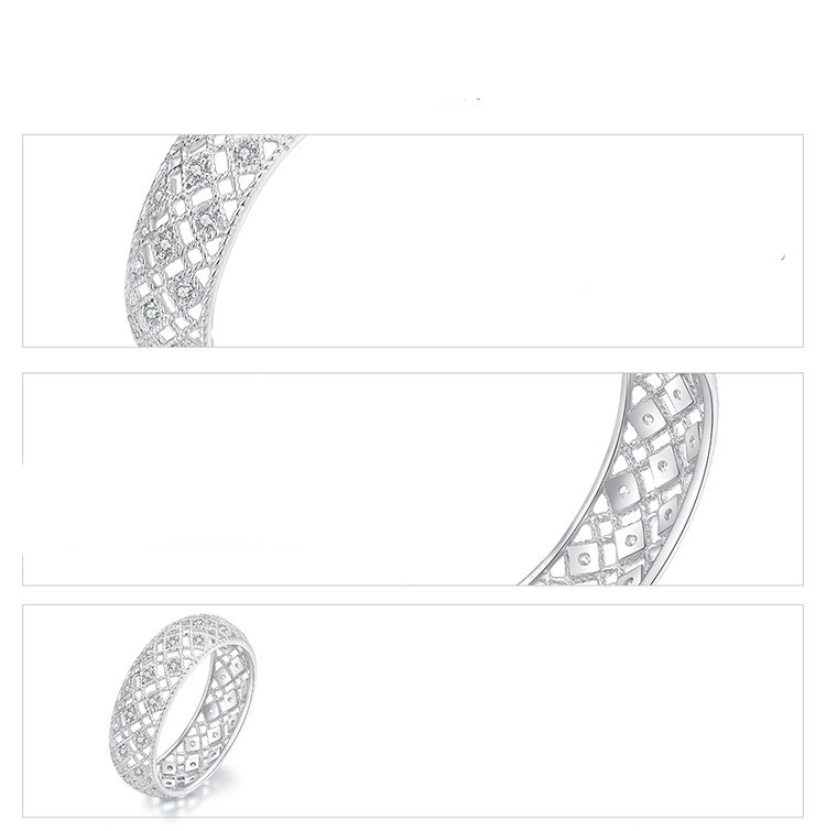 Title 1, S925 Silber Ring mit zartem Mesh-Design, breite...